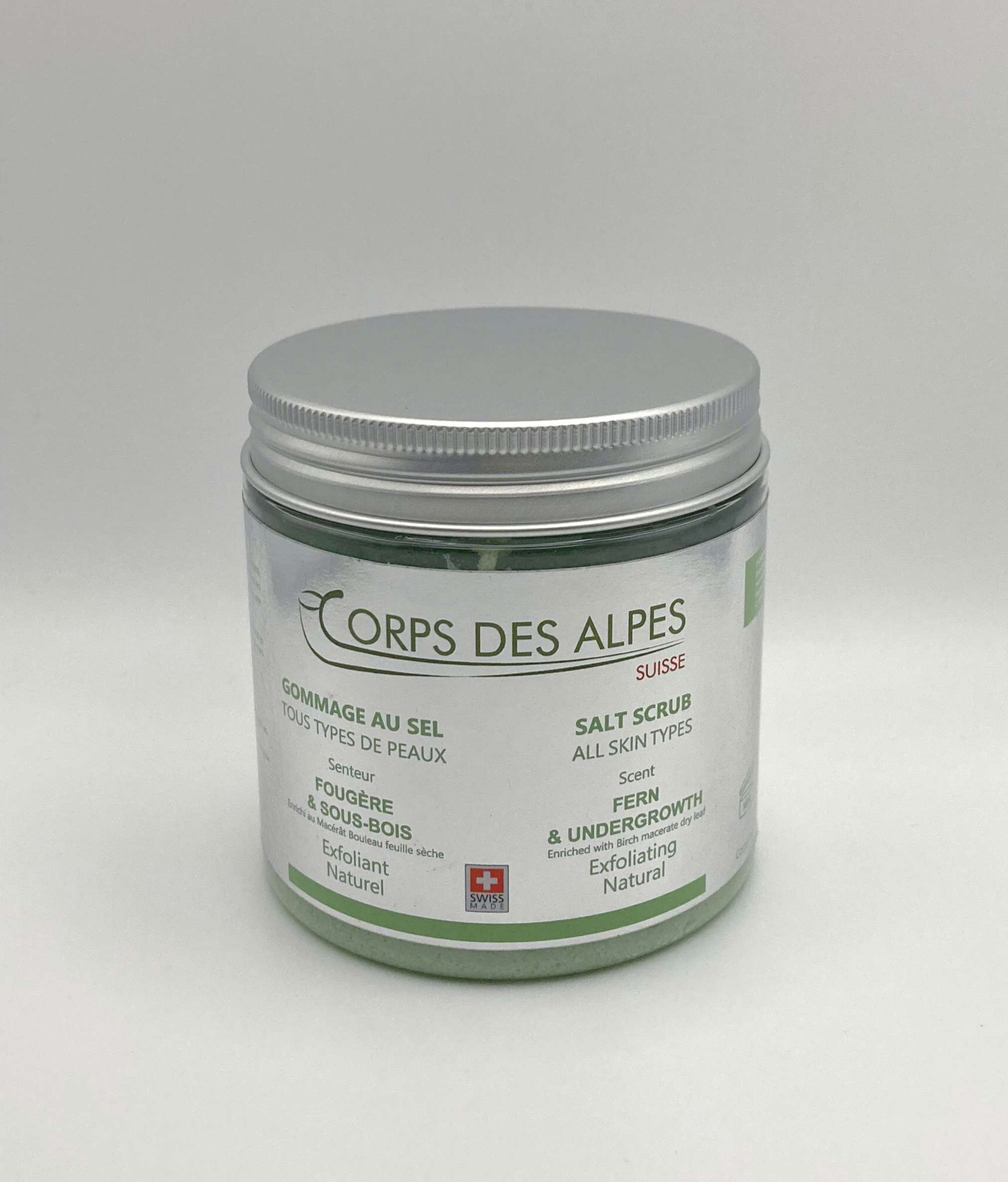 Gommage au sel senteur Fougère & Sous-Bois, Corps des Alpes Cosmétiques Naturels, La Verrerie, | Mimelis image 2